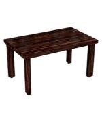 Rask Wood Wooden Dining Table 4 Seater Dining Table Set with 4 Cushion Chairs - Image 3