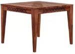 Rask Wood Solid Wood Dining Table 4 Seater Dining Table Set with 4 Cushion Chairs - Image 4