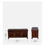 Solid Wood Shoe Rack for Living Room | - Image 4