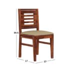 Rask Wood Solid Wood 8 Seater Dining Table Set with 8 Cushioned Chair for Living Room - Image 3