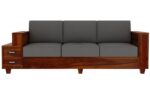 Solid Wood Sofa Set 3 Seater with 2 Shelf Drawers - Image 2