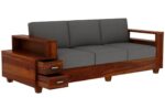 Solid Wood Sofa Set 3 Seater with 2 Shelf Drawers - Image 3