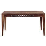 Rask Wood Solid Wood 6 Seater Dining Table with 4 Cushioned Chair - Image 4