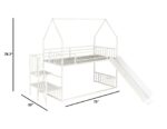 Rask Wood Twin Over Twin Metal Bunk Bed with Slide - Image 2