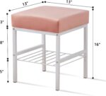 Side Table with Metal Leg Vanity Stool for Bathroom Living Room - Image 7
