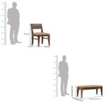 Rask Wood Solid Wood 6 Seater Dining Table with 4 Cushioned Chair - Image 3