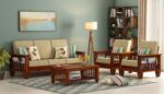 Solid Wood 5 Seater Sofa Set for Living Room
