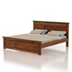 Rask Wood Solid Wood King Size Double Bed Without Storage for Bedroom Furniture - Image 5
