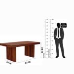 Rask Wood Solid Wood 6 Seater Dining Table with 6 Chairs for Dining Room - Image 5