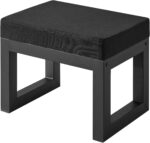 Black Footstool with Metal Frame |
