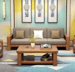 Solid Wood 5 Seater Sofa Set for Living Room - Image 4