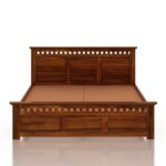 Rask Wood Solid Wood King Size Double Bed Without Storage for Bedroom Furniture - Image 7