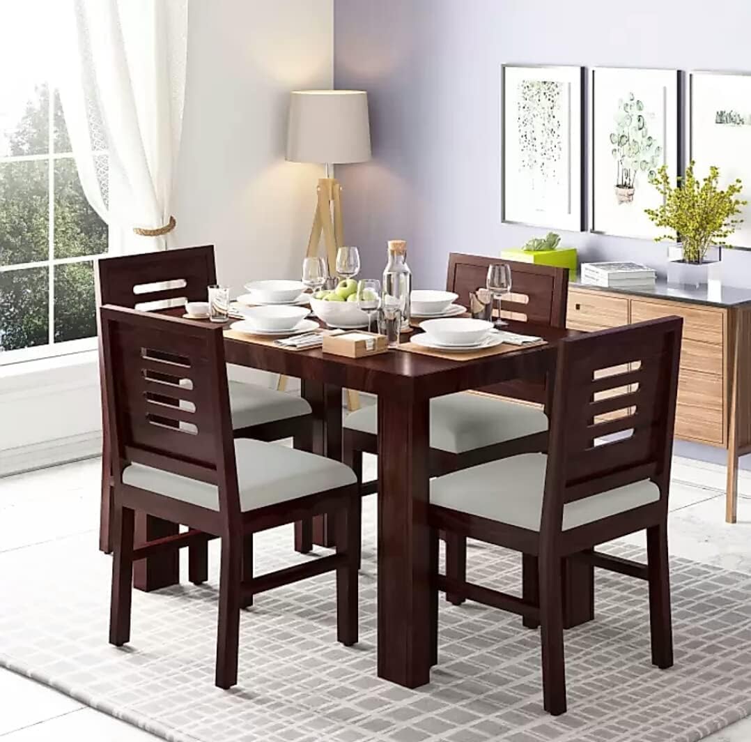 61bipuvRtnL._SL1078_ Rask Wood Wooden Dining Table 4 Seater with Chairs - Image 1