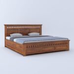 Rask Wood Solid Wood Queen Size Bed with Box Storage for Bedroom - Image 2