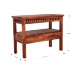 Solid Wood Console Table with Upper Self and 2 Drawer Storage - Image 7