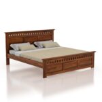 Rask Wood Solid Wood King Size Double Bed Without Storage for Bedroom Furniture - Image 2