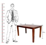 Rask Wood Solid Wood 6 Seater Dining Table with 6 Chair for Living Room - Image 3