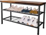 Entryway Shoe Rack with Wooden Shelf - Image 4