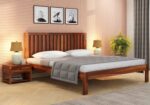 Rask Wood Solid Wood King Size Bed Without Storage for Bedroom