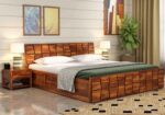 Rask Wood Solid Wood King Size Bed for Bedroom