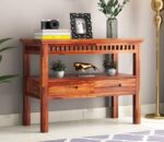 Solid Wood Console Table with Upper Self and 2 Drawer Storage - Image 6