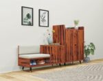 Solid Wood Shoe Rack Cabinet for Living Room Hall Home Office | - Image 3