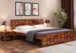 Rask Wood Wooden King Size Bed Without Storage for Bedroom