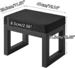 Black Footstool with Metal Frame | - Image 4