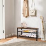 Entryway Shoe Rack with Wooden Shelf