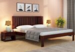 Rask Wood Solid Wood King Size Double Bed Without Storage for Home Bedroom