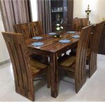 Rask Wood Wooden Six Seater Dining Set for Dining Room