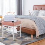 Side Table with Metal Leg Vanity Stool for Bathroom Living Room - Image 2