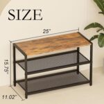 3-Tier Shoe Rack with Wooden Top - Image 3