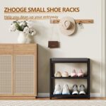 2-Tier Shoe Rack Bench with Padded Seat – Modern Entryway Shoe Storage Organizer with Metal Frame - Image 4