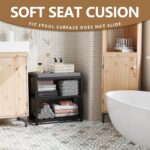 2-Tier Shoe Rack Bench with Padded Seat – Modern Entryway Shoe Storage Organizer with Metal Frame - Image 6