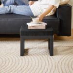 Black Footstool with Metal Frame | - Image 2